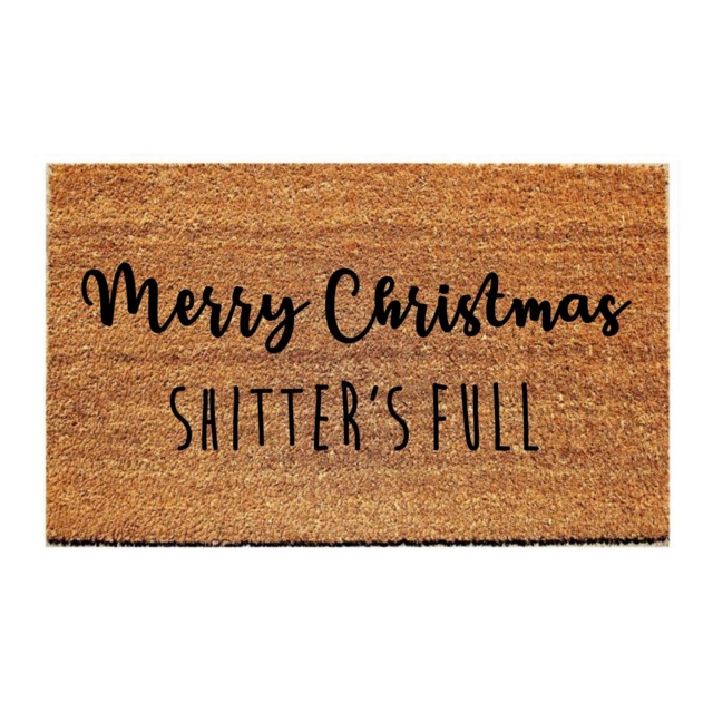Custom Doormat Funny - Merry Christmas Shitter's Full - image 1