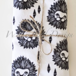 Lion Lovey Monochrome Minky Baby Blanket - thumbnail 4