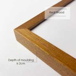 "Oak Effect Wooden Photo Frame 18x18"" For 8x8" - thumbnail 2
