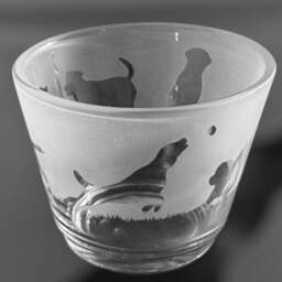 Labrador Tealight Holder - Rustic Glass Tea Light Holder With Labrador Retriever Frieze Design - thumbnail 3