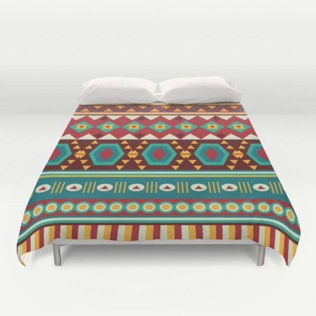 African Duvet Cover, Tribal Bedding, Colorful Duvet, Queen & King Cover, African Boho Duvet, Geometric Duvet, Ethnic - image 1