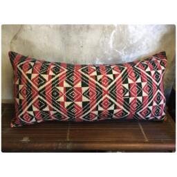 Vintage Handmade Thai Textile Cotton Hemp Pillow Cover in The North Of Vietnam - thumbnail 1