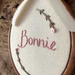 Personalized Name Sign Rose Leaves, Whimsical Nursery Decor. Custom Baby Gift - thumbnail 3
