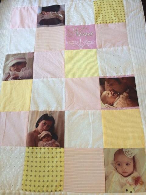 Baby Photo Gift, Photos Quilt, Custom Quilt For Baby.1Th Birthday Gift Girls.coming Home Blanket.memory Quilt.gift Toddler - image 1