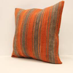 Vintage Throw Kilim Pillow 18x18 - 45x45 cm Turkish Pillow Minimalist Cushion Cover Sofa Pillows 4Kbf-485 - thumbnail 3