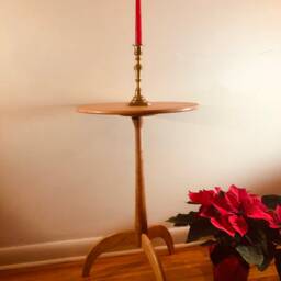 Shaker Candle Table Cherry Wood Stand With Hand-Rubbed Finish - thumbnail 3