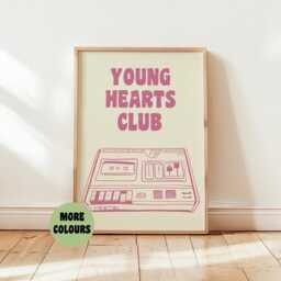 Retro Music Poster, Cassette Player Print Vintage Style Art - thumbnail 3