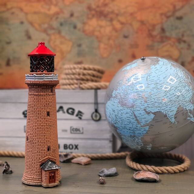 Original Handmade Ceramic Lighthouse Model Miniature Candle Holder Fornaes Denmark. Unique Home Decorating Souvenir Christmas Gifts. Suvena - image 1