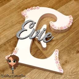 Freestanding Wooden Script Name Letter Personalised Decor Bedroom Nursery Gift New Baby Plaque Keepsake - thumbnail 3