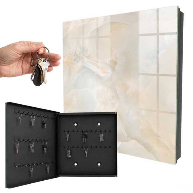 Creamy Calm Key Cabinet For Home, Box Minimalist Backgrounds & Patterns, Lovers Of Subtle Aesthetics - image 1