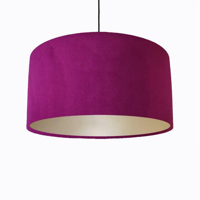 Plum Purple Lampshade in Velvet With Champagne Lining - image 1