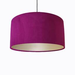 Plum Purple Lampshade in Velvet With Champagne Lining - thumbnail 1