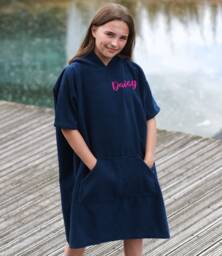 Personalized Kids Microfiber Beach Poncho - Holiday Swim Towel - thumbnail 1