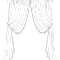 Pair Of Linen Gauze Curtains With Blue Trimmings - thumbnail 4