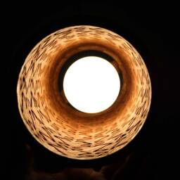 "Handwoven Bamboo Pendant Light Farmhouse Chandelier - 5.5"" X 11.8" - thumbnail 3