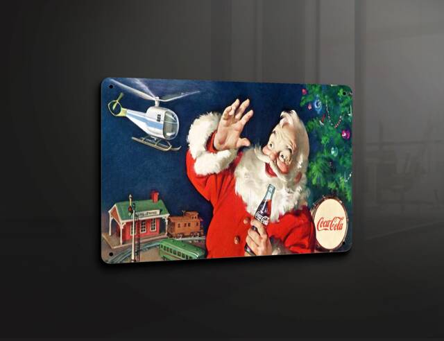 Coca Cola Coke Father Christmas Santa Xmas - Metal Sign Plaque Wall Art Decor Signage