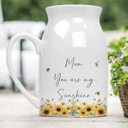 You Are My Sunshine - Vase For Mum/ Mummy Sunflower & Bee Design Mother's Day Gift Spruces Clippings in Box - thumbnail 2