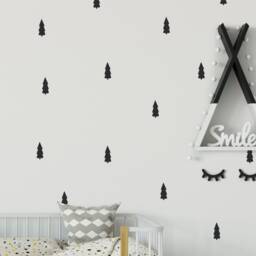 Woodland Trees - Vinyl Wall Decals Irregular Hand Drawn Stickers Wilderness Forest Wild Pine Baby Boy Nursery Kids Room D??cor - thumbnail 2