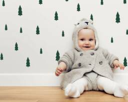 Woodland Trees - Vinyl Wall Decals Irregular Hand Drawn Stickers Wilderness Forest Wild Pine Baby Boy Nursery Kids Room D??cor