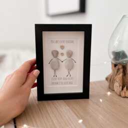 Couples Mini Desk Keepsake Pebble Art Picture Frame Gift Wife Husband Boyfriend Girlfriend Fianc?? Stone Birthday Newly Married Vow Renewal - thumbnail 2