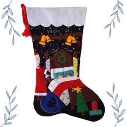 Visions Of Sugar Plums Felt Christmas Stocking - Personalized