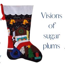 Visions Of Sugar Plums Felt Christmas Stocking - Personalized - thumbnail 2