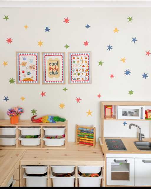 Fabric Nursery Wall Stickers - Colourful Stars Removable Star Decals For Kids' Or Baby's Bedroom Playroom - image 1