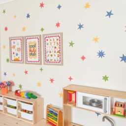 Fabric Nursery Wall Stickers - Colourful Stars Removable Star Decals For Kids' Or Baby's Bedroom Playroom - thumbnail 2