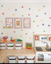 Fabric Nursery Wall Stickers - Colourful Stars Removable Star Decals For Kids' Or Baby's Bedroom Playroom - thumbnail 1