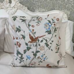 Handmade Cushion Cover in Laura Ashley Summer Palace The Sage & Apricot Colour Way, Various Sizes Available - thumbnail 3