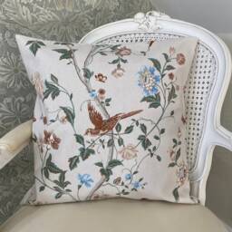Handmade Cushion Cover in Laura Ashley Summer Palace The Sage & Apricot Colour Way, Various Sizes Available - thumbnail 2