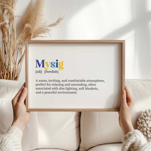 Mysig Print, Swedish Cozy Art, Scandinavian Wall Decor, Lagom & Fika Inspired, Modern & Sophisticated Home Perfect For Relaxing Space - image 1
