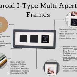 Polaroid I-Type - Wooden Multi Aperture Frame. Holds Three 76mmx76mm Sized Photos. 15x40cm. Small Photos Taken With I-Type Camera - thumbnail 3