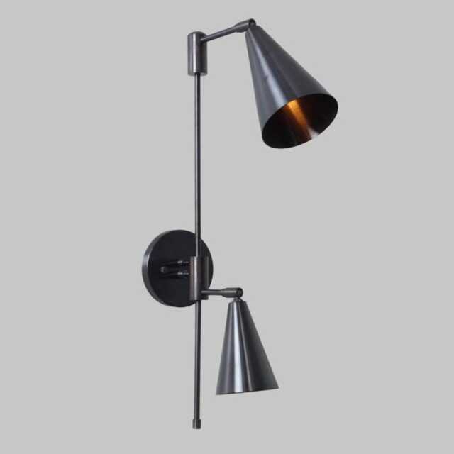 Retro Sputnik Wall Sconce, Blackened Brass Mid Century Modern Light - image 1