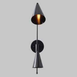 Retro Sputnik Wall Sconce, Blackened Brass Mid Century Modern Light - thumbnail 2