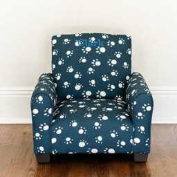 Personalized Child's Upholstered Rocking Chair/Chair -Navy Paws - thumbnail 3