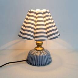 Handmade Gray Striped Fabric Lamp For Home Decor-99# - thumbnail 4