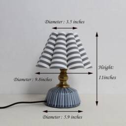 Handmade Gray Striped Fabric Lamp For Home Decor-99# - thumbnail 3