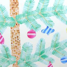 Christmas Tree Wall Decal Extra Large With Retro Decorations - thumbnail 3