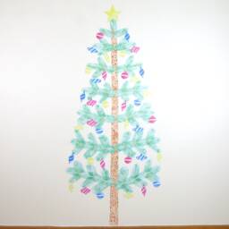 Christmas Tree Wall Decal Extra Large With Retro Decorations - thumbnail 4