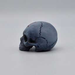 Solid Tiny Human Crucifix Half Skull Ornament. Small Replica Plaster Of Paris Skull - thumbnail 4