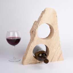 Handmade Travertine Wine Bottle Holder Unique Rack