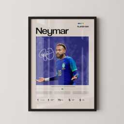 Neymar Brazil Winger Stats Poster, Jr Soccer Wall Art, Football Print, Poster Gift, Sports Decor - thumbnail 1