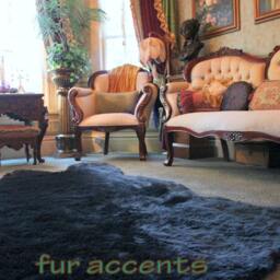Faux Black Bear Skin Rug, Plush Fur Pelt, 5'x8' Cabin Decor - thumbnail 3