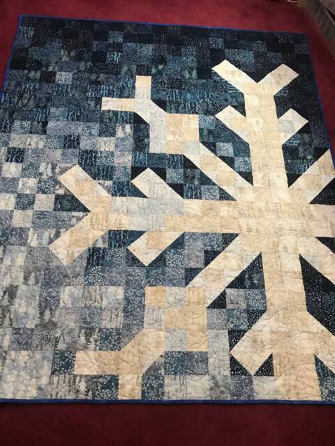 Custom Snowflake Throw Quilt, Bedding, Blanket, Large, Throw Panel Quilt, Gift Quilt, Quilts For Families, Holiday Quilt - image 1