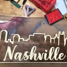 Handmade Nashville Skyline Wooden Wall Art - Tennessee Home Decor - thumbnail 3