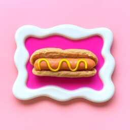 3D Resin Hotdog Wall Art Kitsch Dopamine Decor, Custom Colors - thumbnail 3