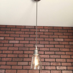 "Industrial Pendant -Raw Steel 4 1/2"" Glass Cone Shade With Patented ""Huila Connectors" - thumbnail 2