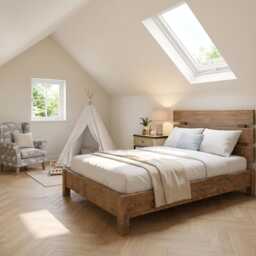 Orvix Bed Frame 30cm High/Chunky Solid Rustic Pine With Headboard - thumbnail 3