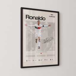 Cristiano Ronaldo Football Legend Poster, Cr7 Portugal Wall Art, Soccer Stats Print, Gift, Sports Decor - thumbnail 2